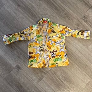 Looney Tunes Long Sleeve Button Up Shirt